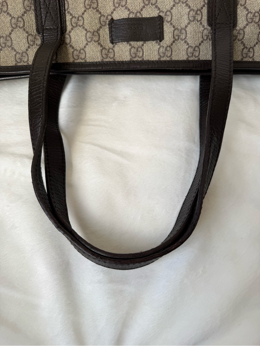 Gucci Brown GG Canvas Tote with Dark Brown Leather Trim - Picture 15 of 16